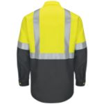 Picture of Red Kap® SY14-COLORBLOCK-C2 Hi-Visibility Long Sleeve Color Block Ripstop Work Shirt - Type R, Class 2