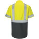 Picture of Red Kap® SY24-COLORBLOCK-C2 Men's High Visibility Short Sleeve Color Block Ripstop Work Shirt - Type R, Class 2