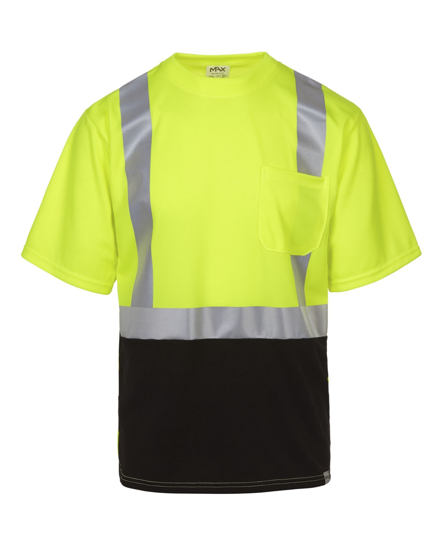 Picture of Max Apparel MAX405 Class 2 T-shirt, Safety Green/Black Bottom