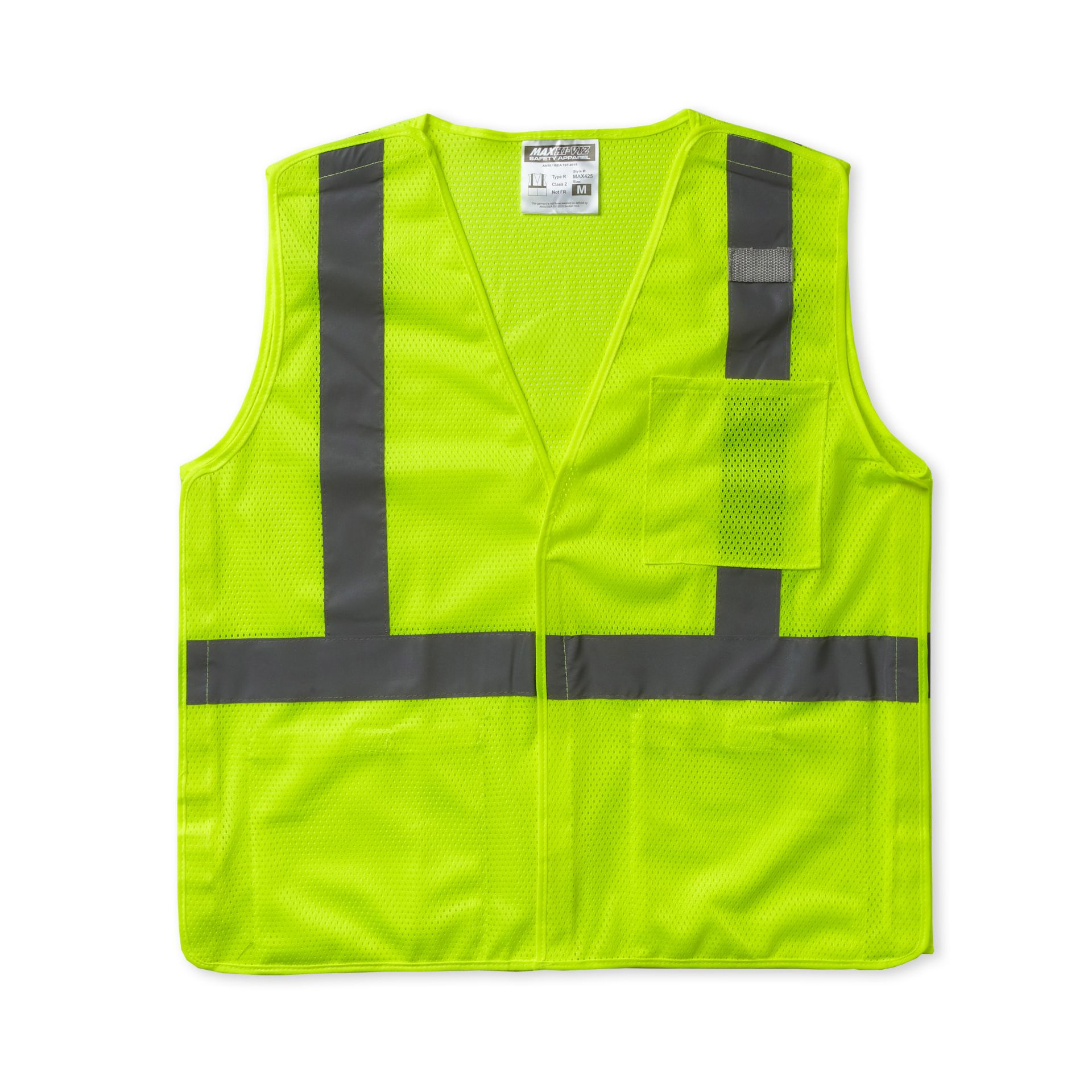 Picture of Max Apparel MAX425 Class 2 5-Point Break-Away Vest, Safety Green