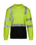 Picture of Max Apparel MAX455 Class 3 Long Sleeve T-shirt, Safety Green/Black Bottom
