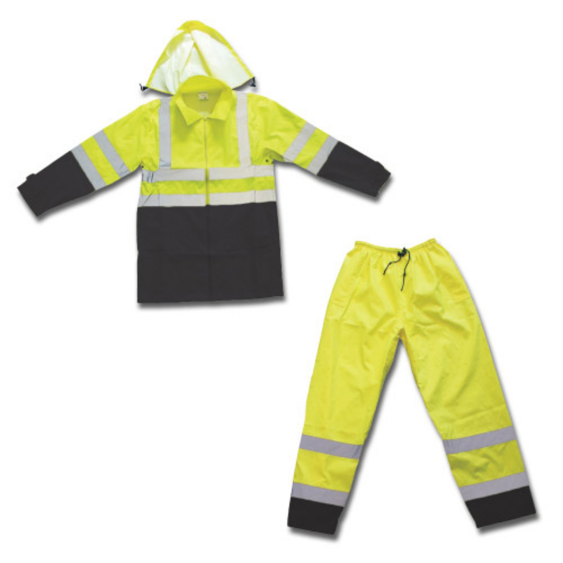 Picture of Forester 7454G CLASS 3 HI VIS RAIN SUIT WITH BLACK BOTTOM
