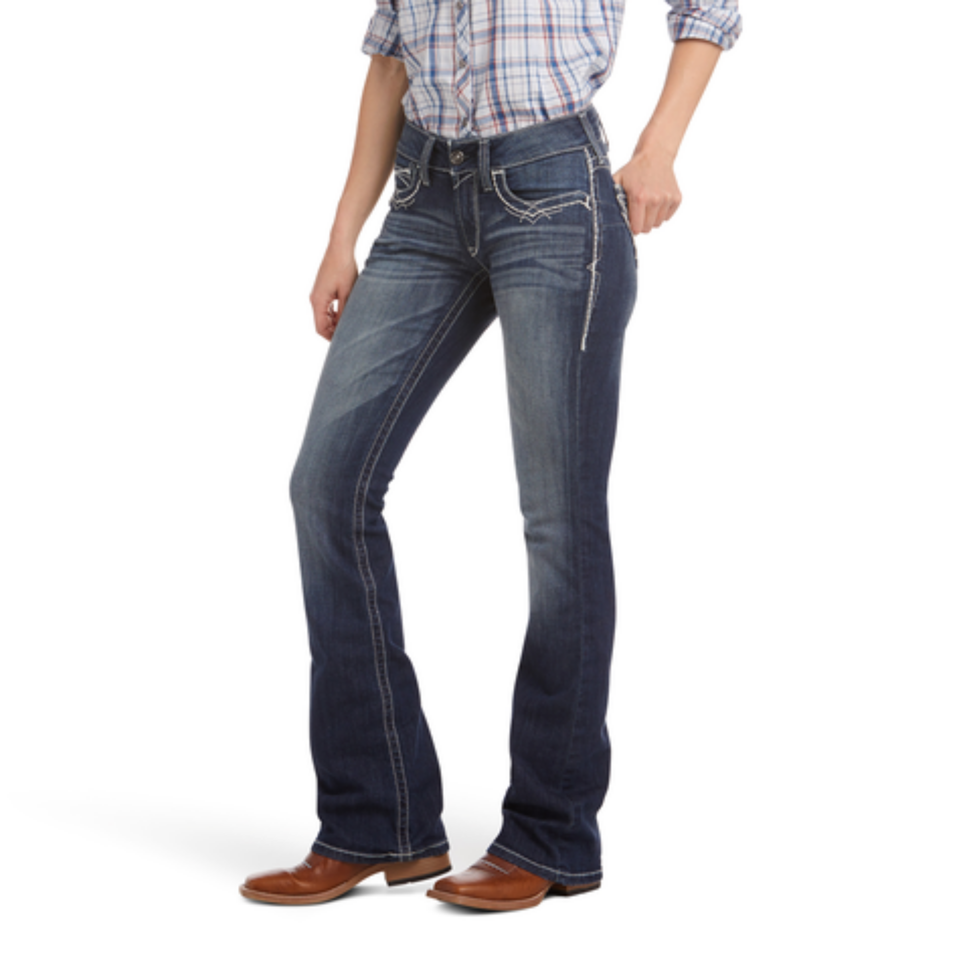 Picture of Ariat 10017510 R.E.A.L MR STR ENTWINED BOOT JEAN MARINE