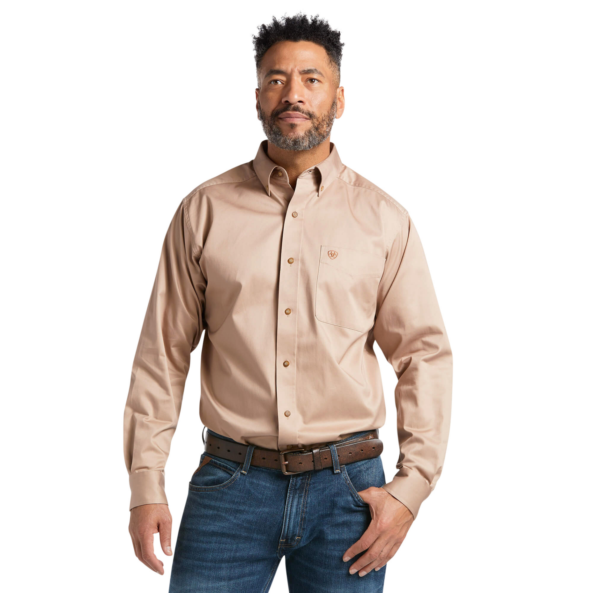 Picture of Ariat 10000505 SOLID TWILL CLSSC LS SHRT