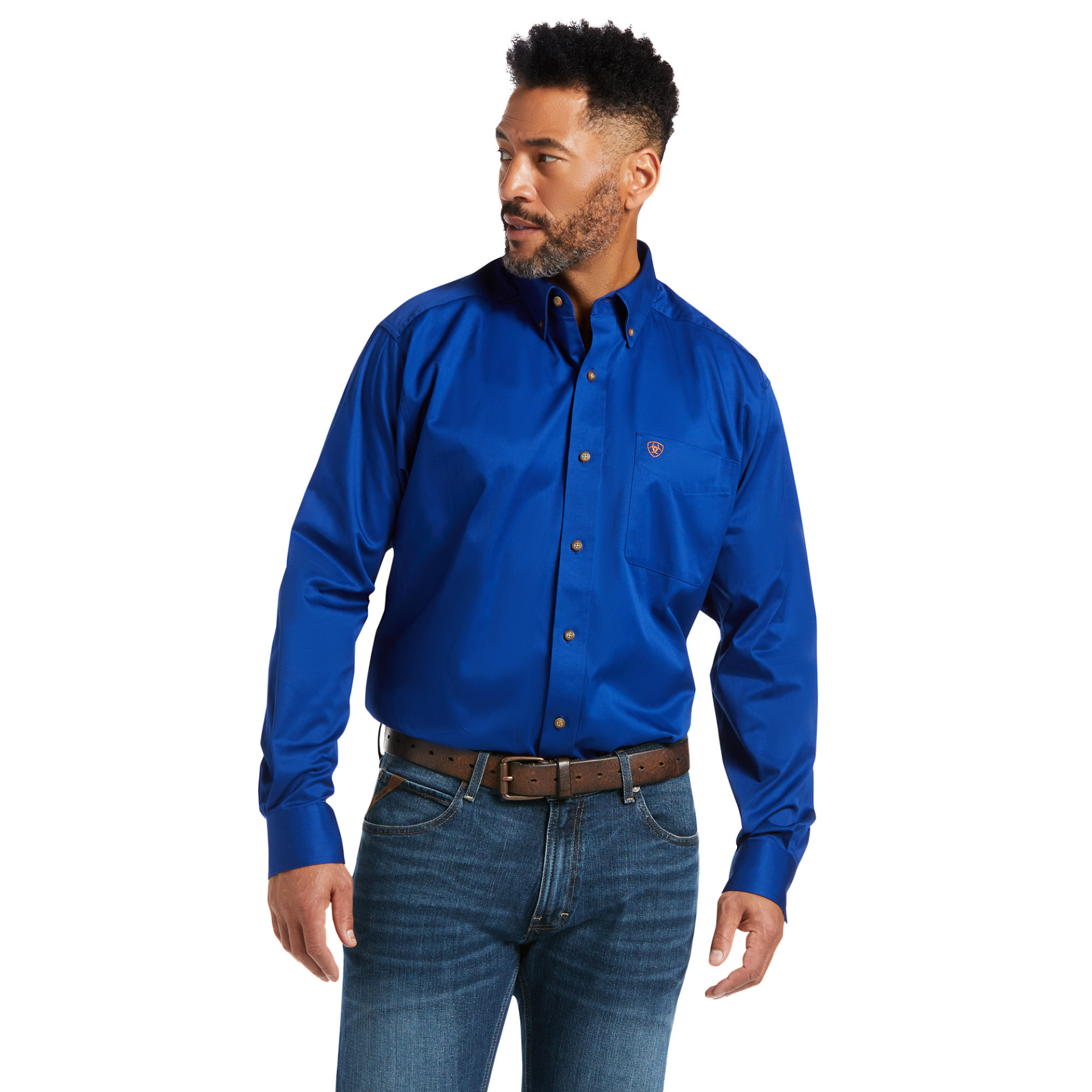 Picture of Ariat 10006660 SOLID TWILL CLSSC LS SHRT