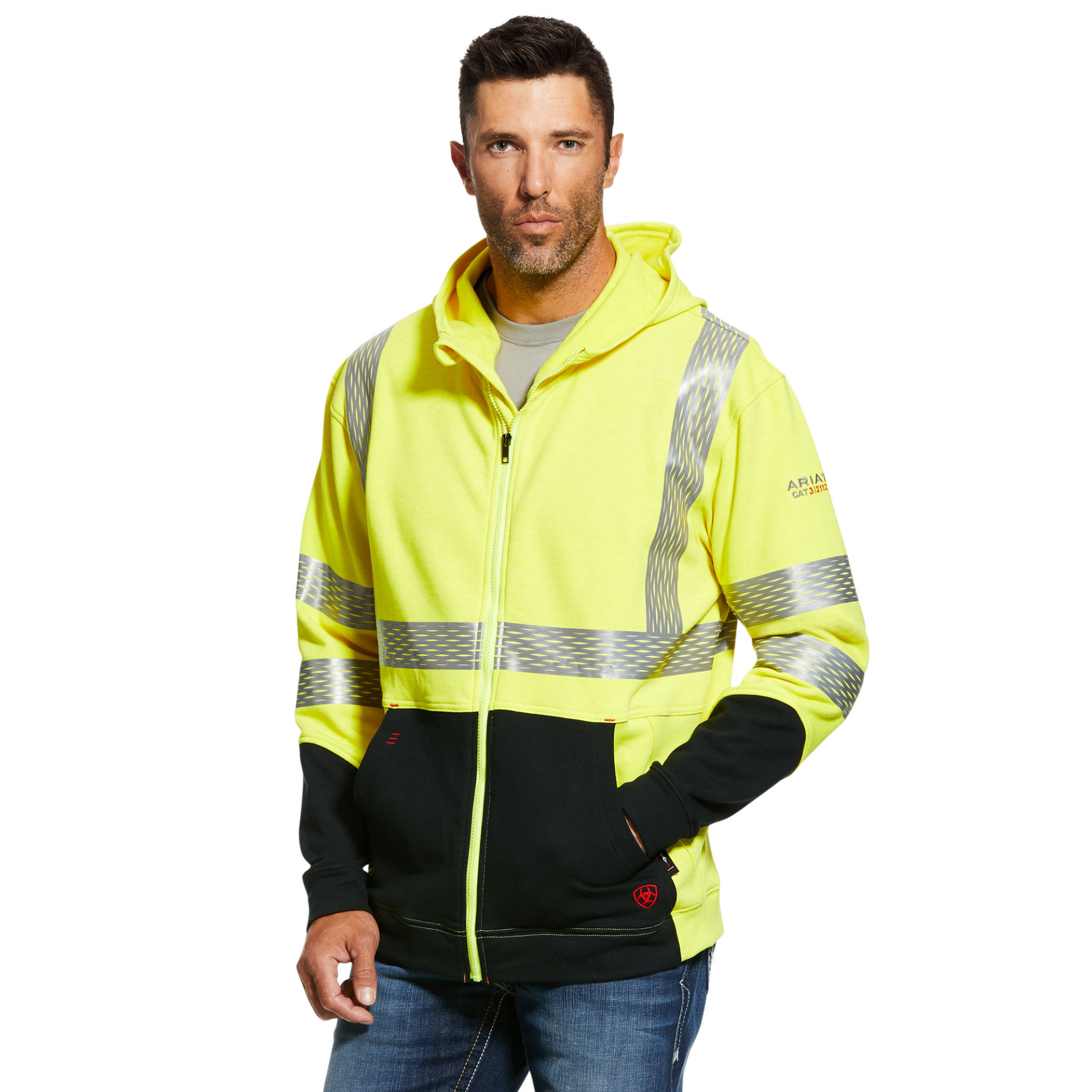 Picture of Ariat 10027912 FR HI-VIS FULL ZIP HOOD