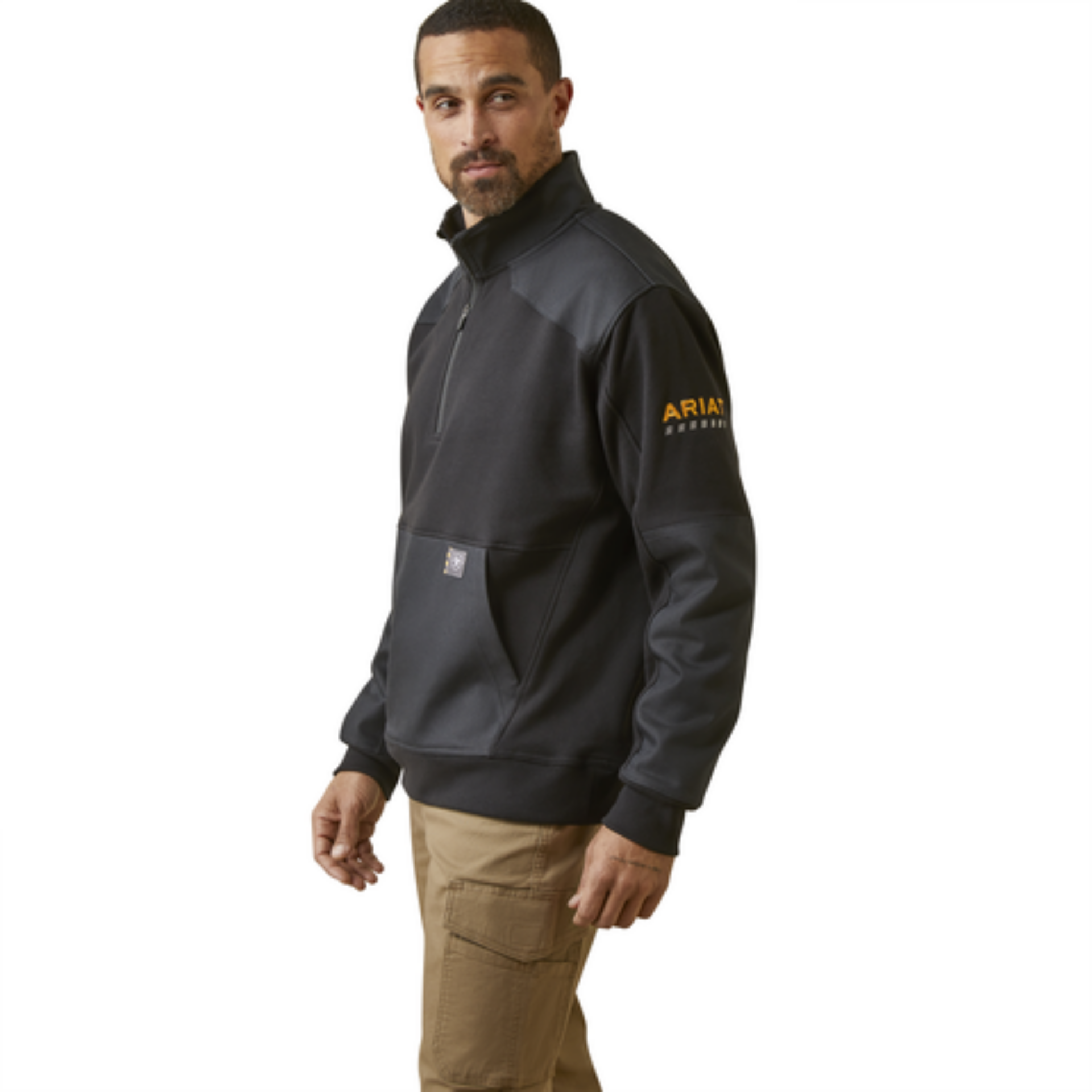 Picture of Ariat 10046401 REBAR WORKMAN DURACANVAS 1/4 ZP SWTSHRT