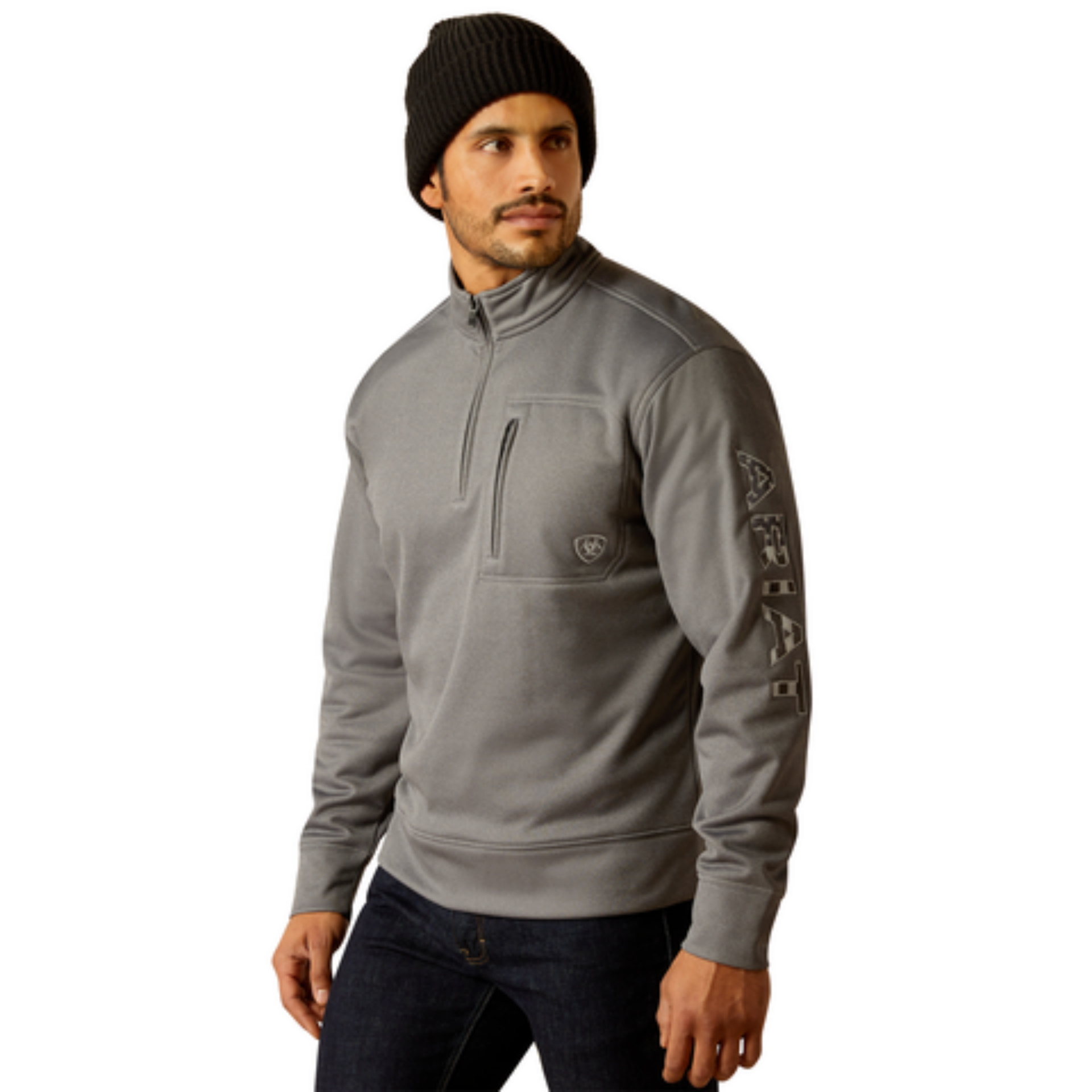Picture of Ariat 10051971 TEAM LOGO 1/4 ZP SWTSHRT