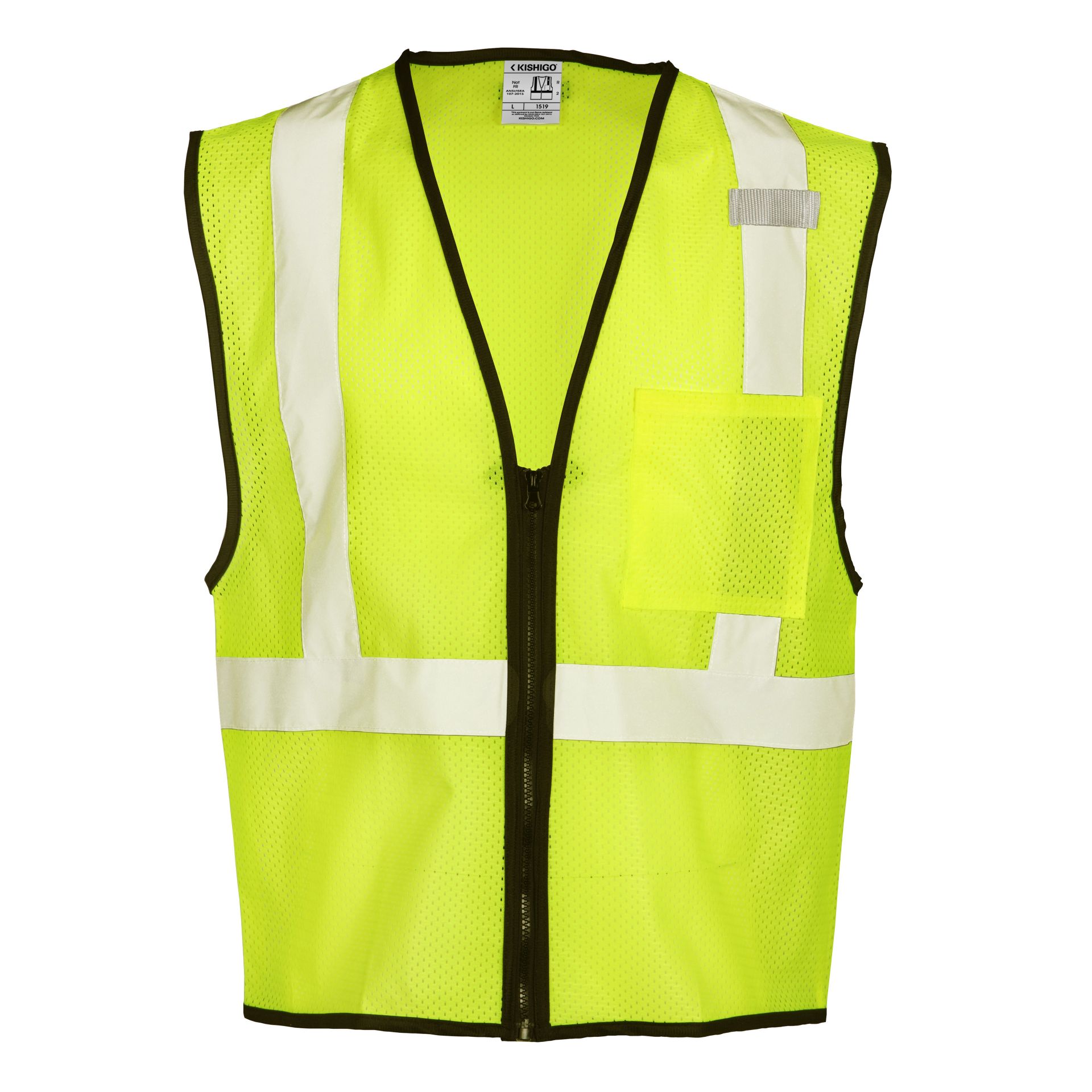 Picture of Kishigo 1519 Single Pocket Zipper Mesh Vest - Economy