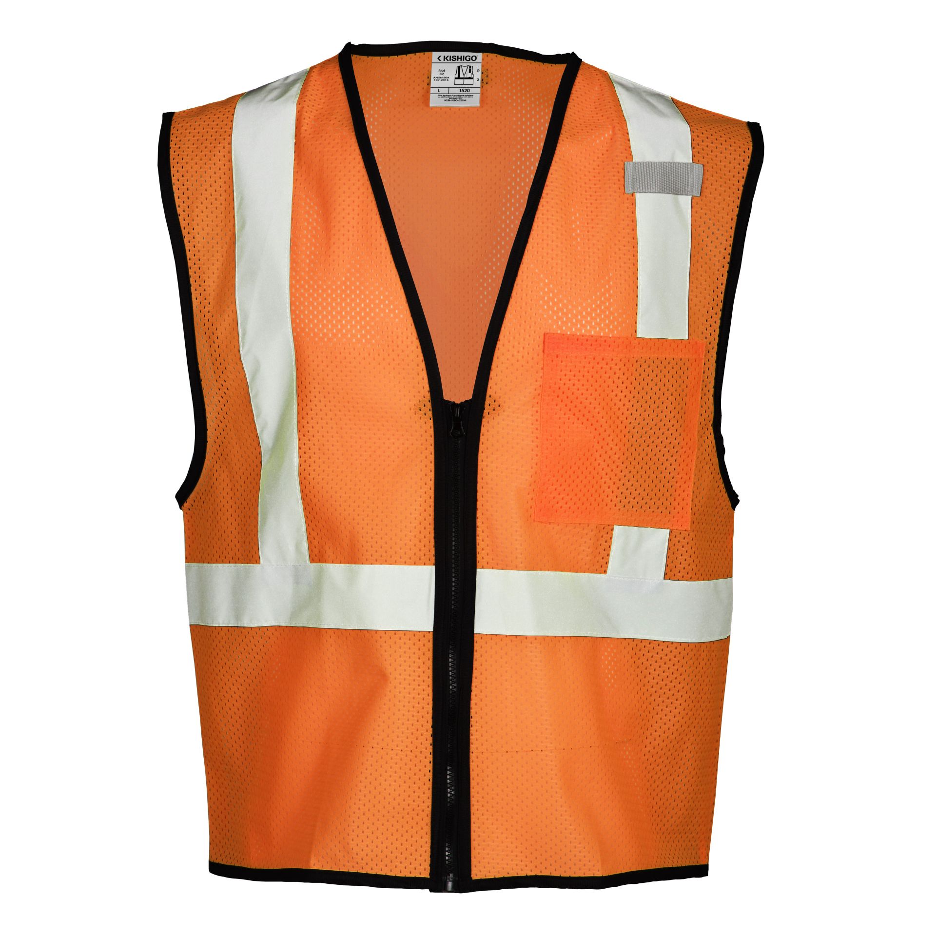 Picture of Kishigo 1520 Single Pocket Zipper Mesh Vest - Economy