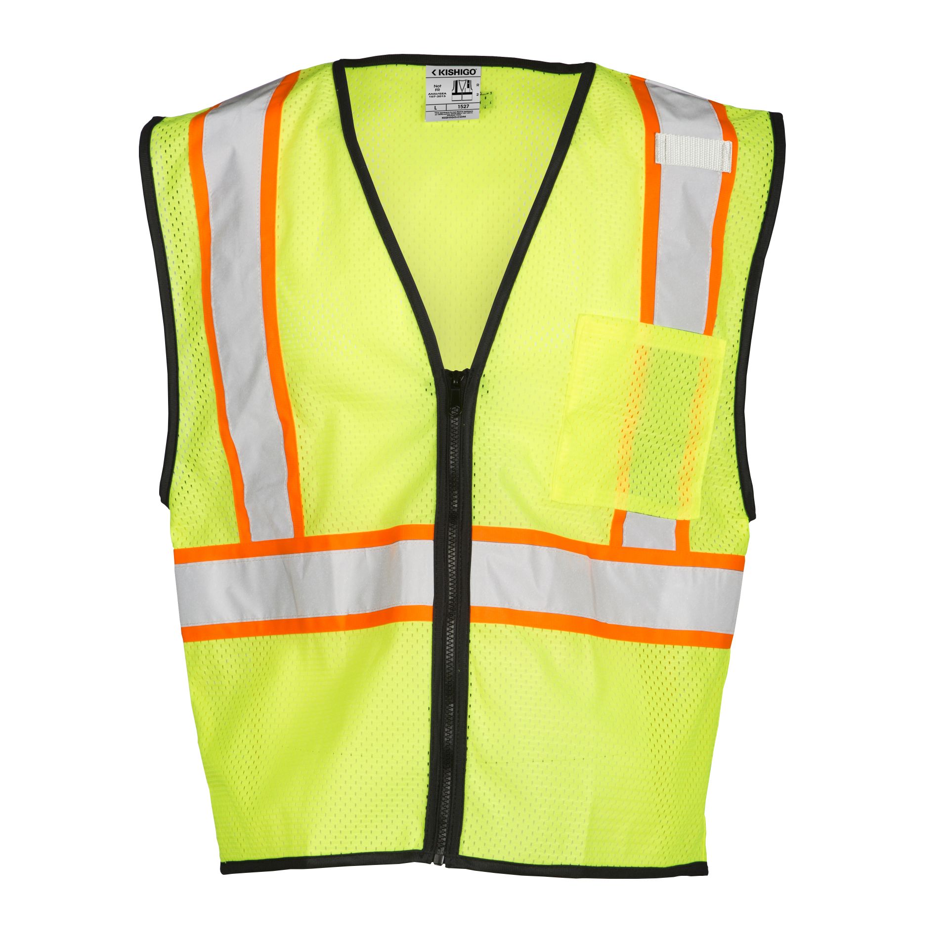 Picture of Kishigo 1527 Single Pocket Contrasting Mesh Vest - Economy