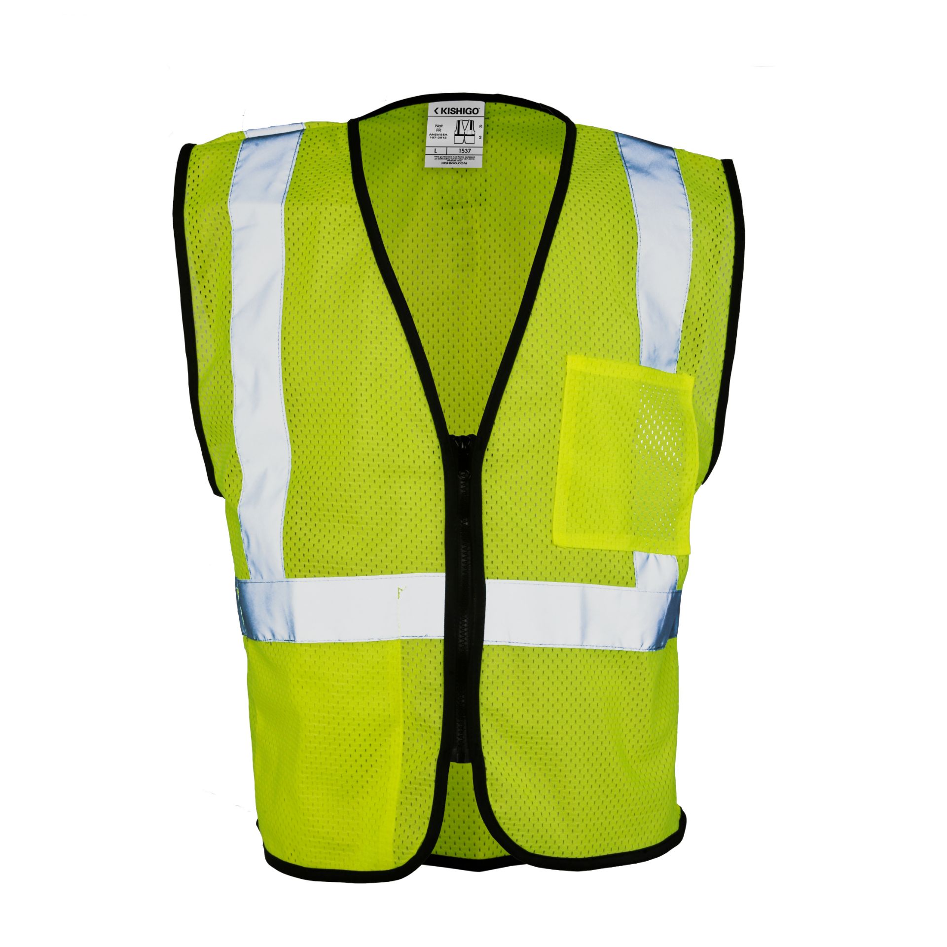 Picture of Kishigo 1537 Double Pocket Zipper Mesh Vest - Economy