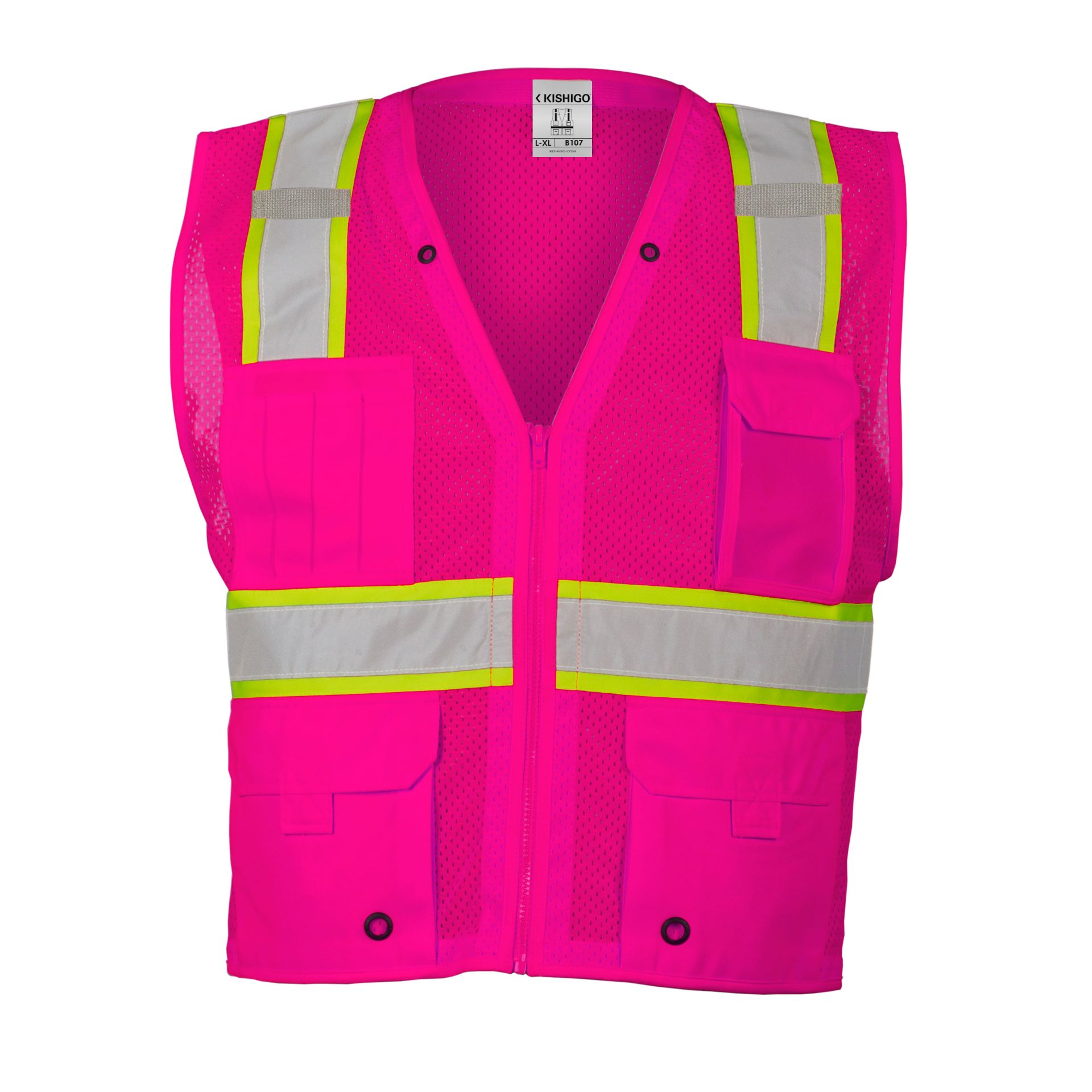 Picture of Kishigo B107 Enhanced Visibility Series Multi Pocket Mesh Vest