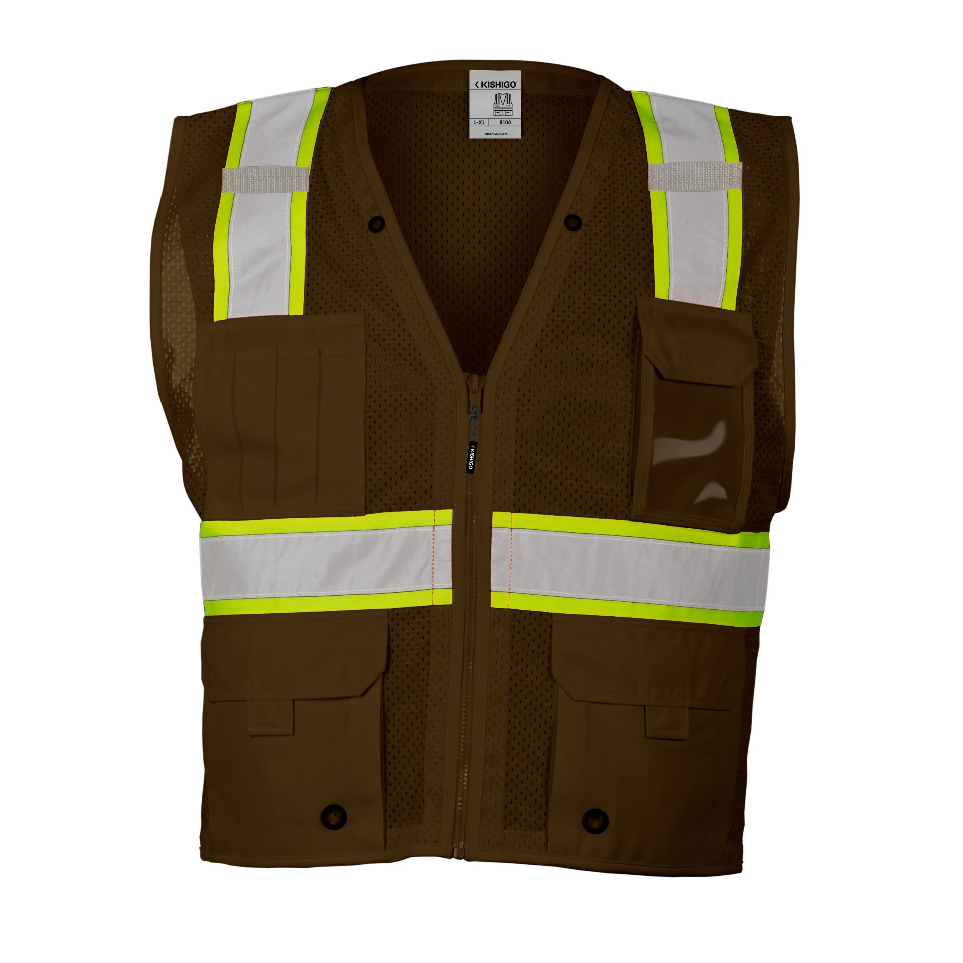 Picture of Kishigo B108 Enhanced Visibility Series Multi Pocket Mesh Vest