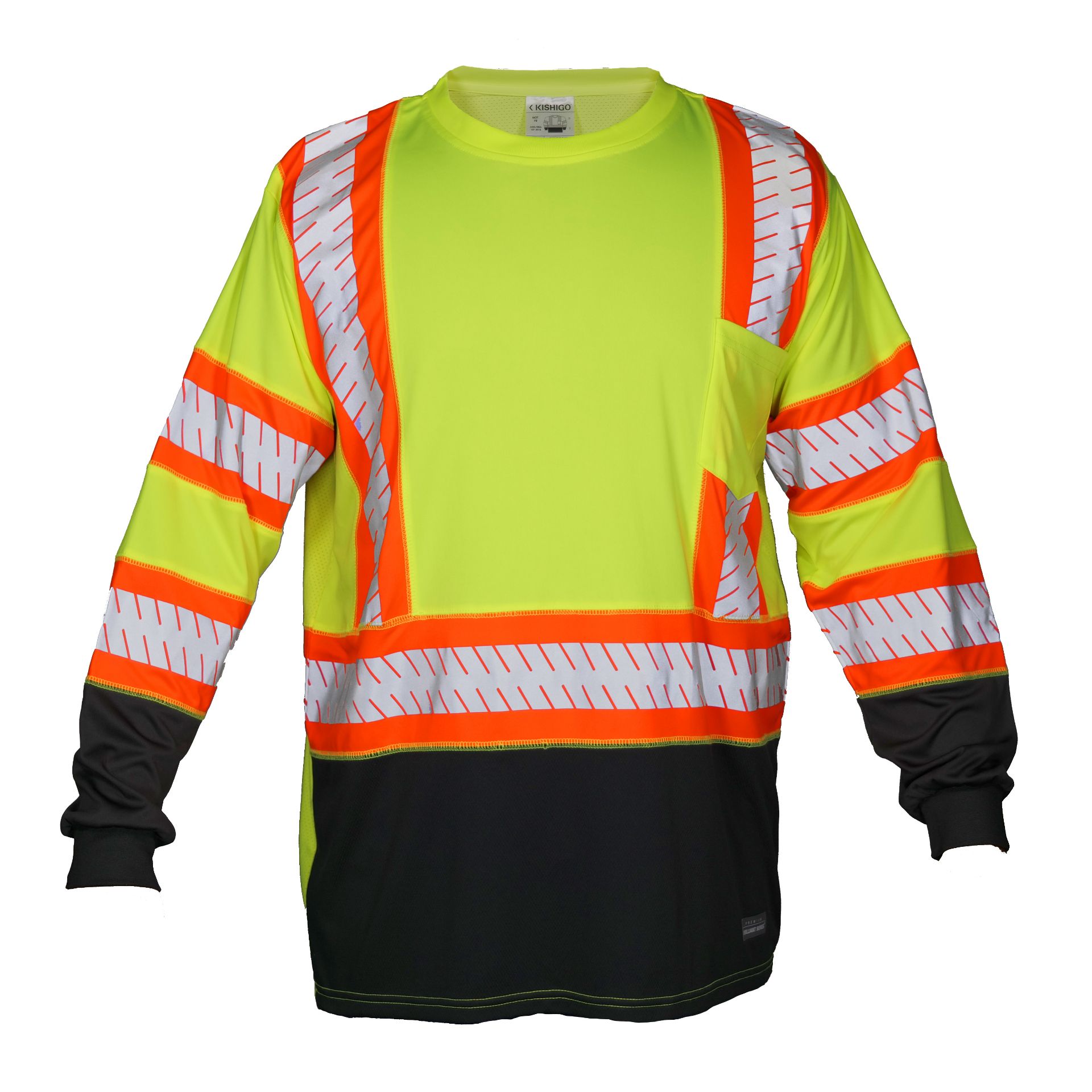 Picture of Kishigo 9181 Premium Brilliant Contrast Long Sleeve T-shirt, Class 3