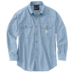 Picture of Carhartt 104368 Mens Loose Fit Midweight Chambray Long-Sleeve Shirt