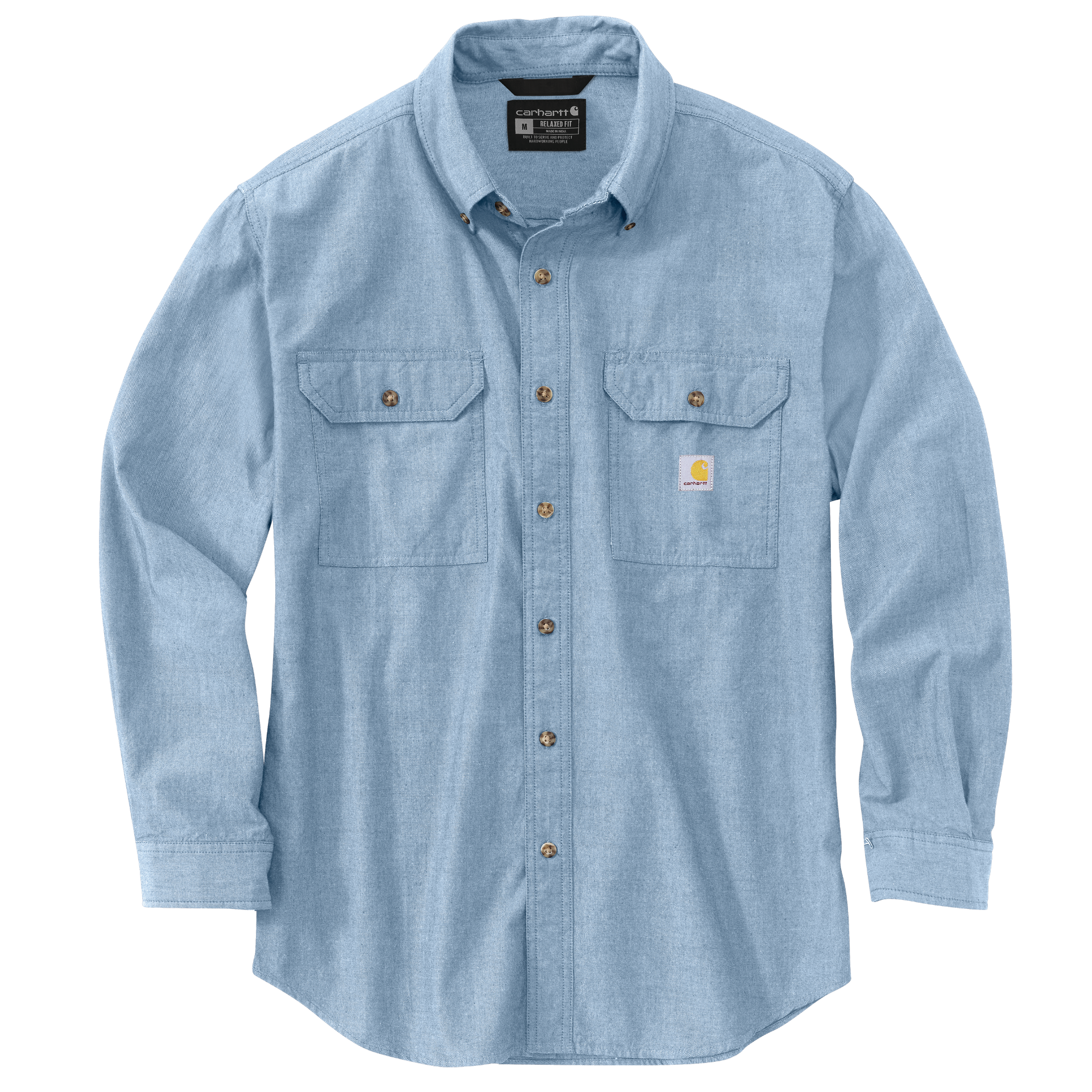 Picture of Carhartt 104368 Mens Loose Fit Midweight Chambray Long-Sleeve Shirt