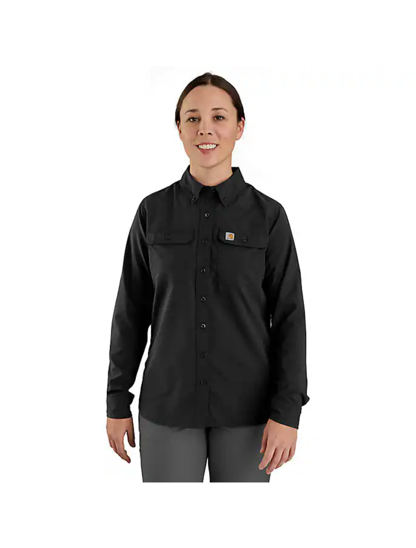 Picture of Carhartt 105538 Womens Force Relaxed Fit Lightweight Long- Sleeve Shirt