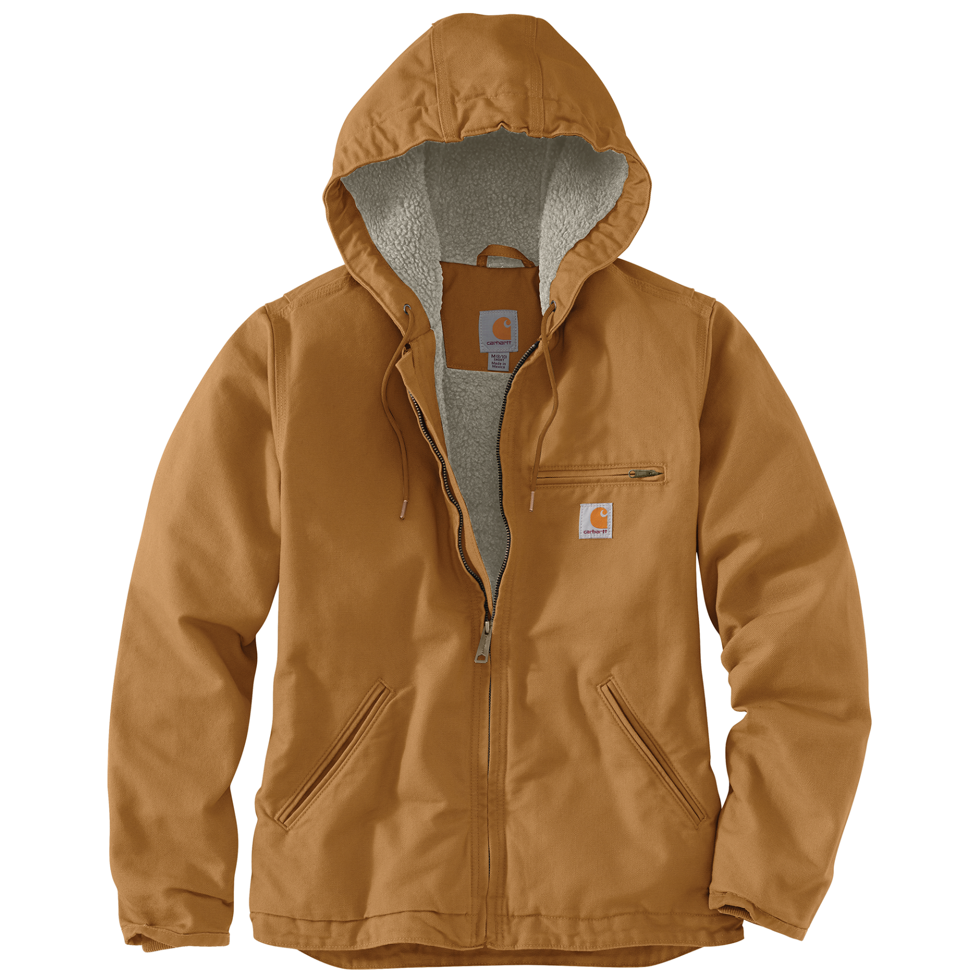 Picture of Carhartt 104292 Womens Loose Fit Washed Duck Sherpa Lined Jacket