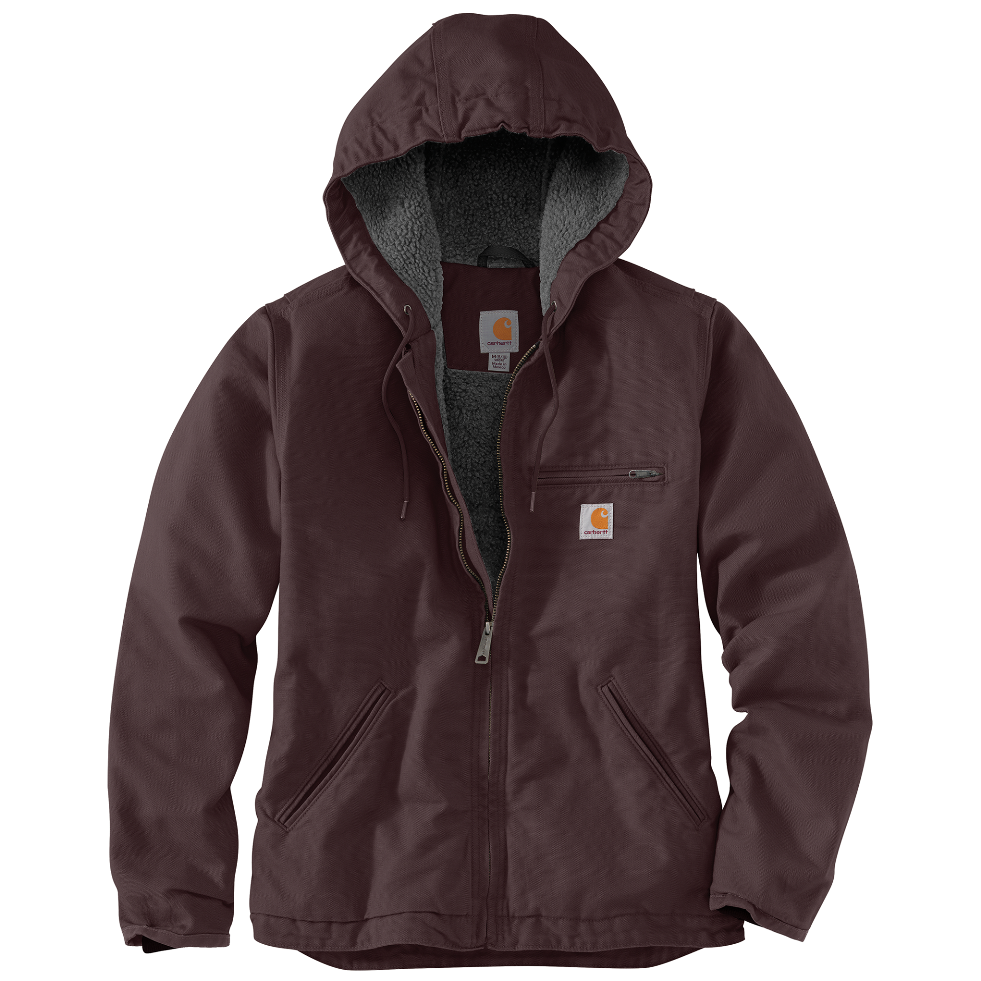 Picture of Carhartt 104292 Womens Loose Fit Washed Duck Sherpa Lined Jacket