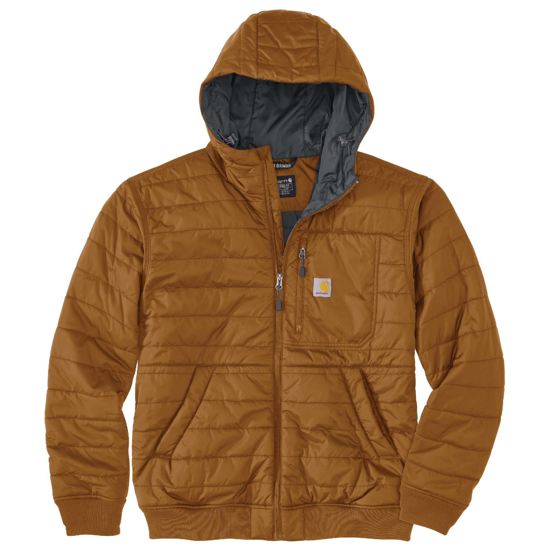 Picture of Carhartt 106543 Mens Rain Defender® Relaxed Fit Lightweight Insulated Hooded Jacket