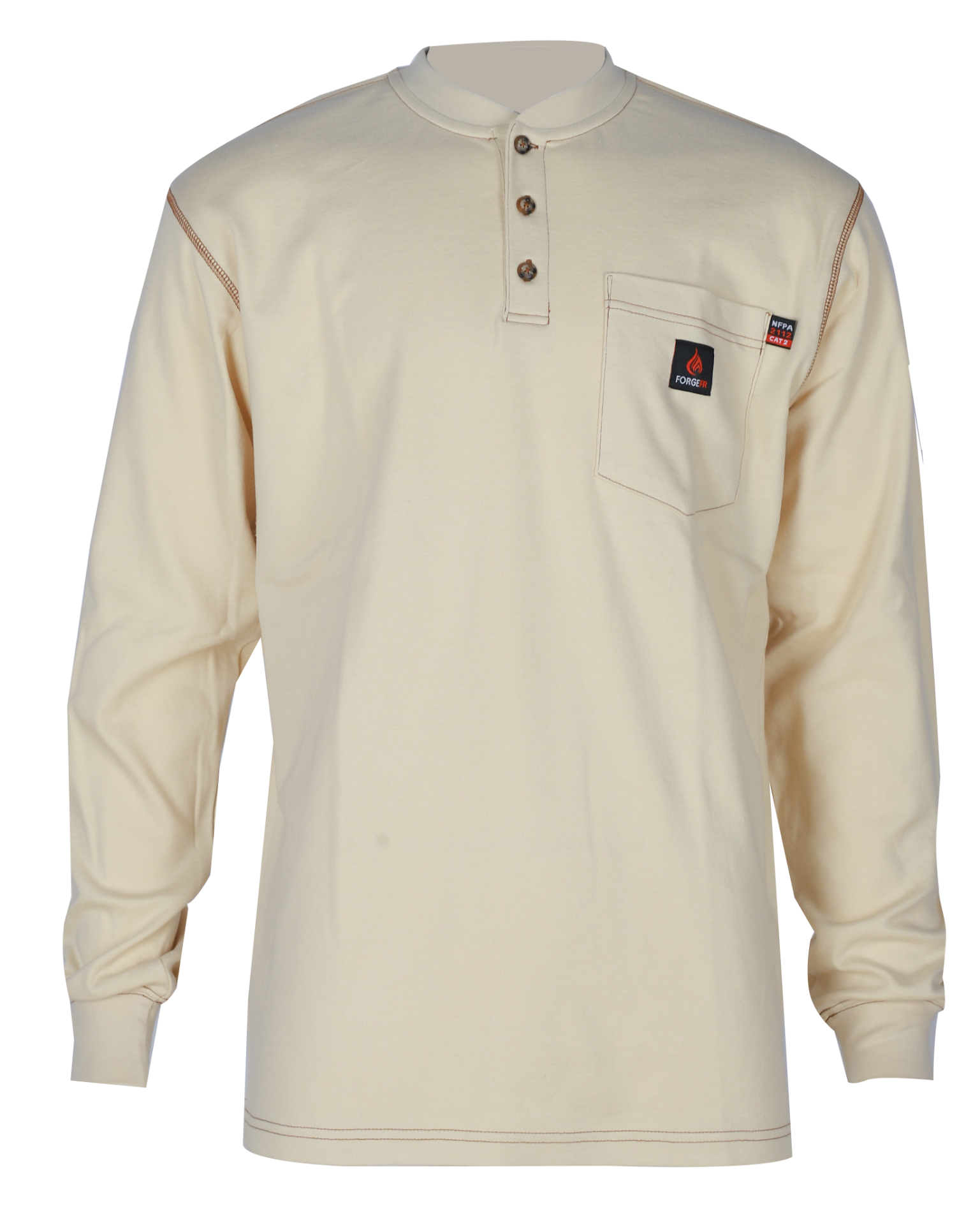 Picture of Forge FR MFRCSHNLY-01 MEN'S FR CONTRAST STITCH HENLEY