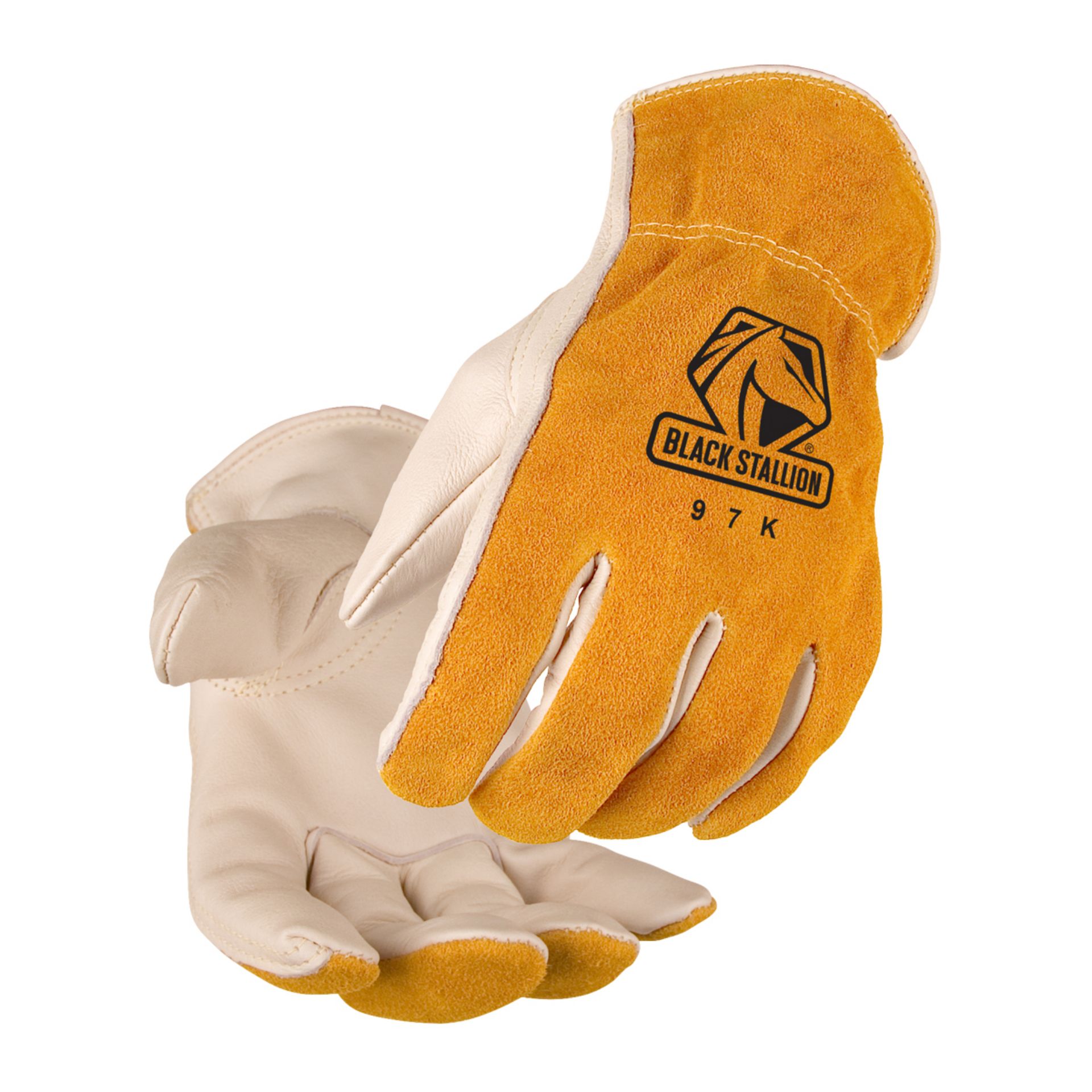 Picture of Black Stallion 97K GRAIN/SPLIT COWHIDE -- KEVLAR® SEWN DRIVER'S STYLE GLOVES