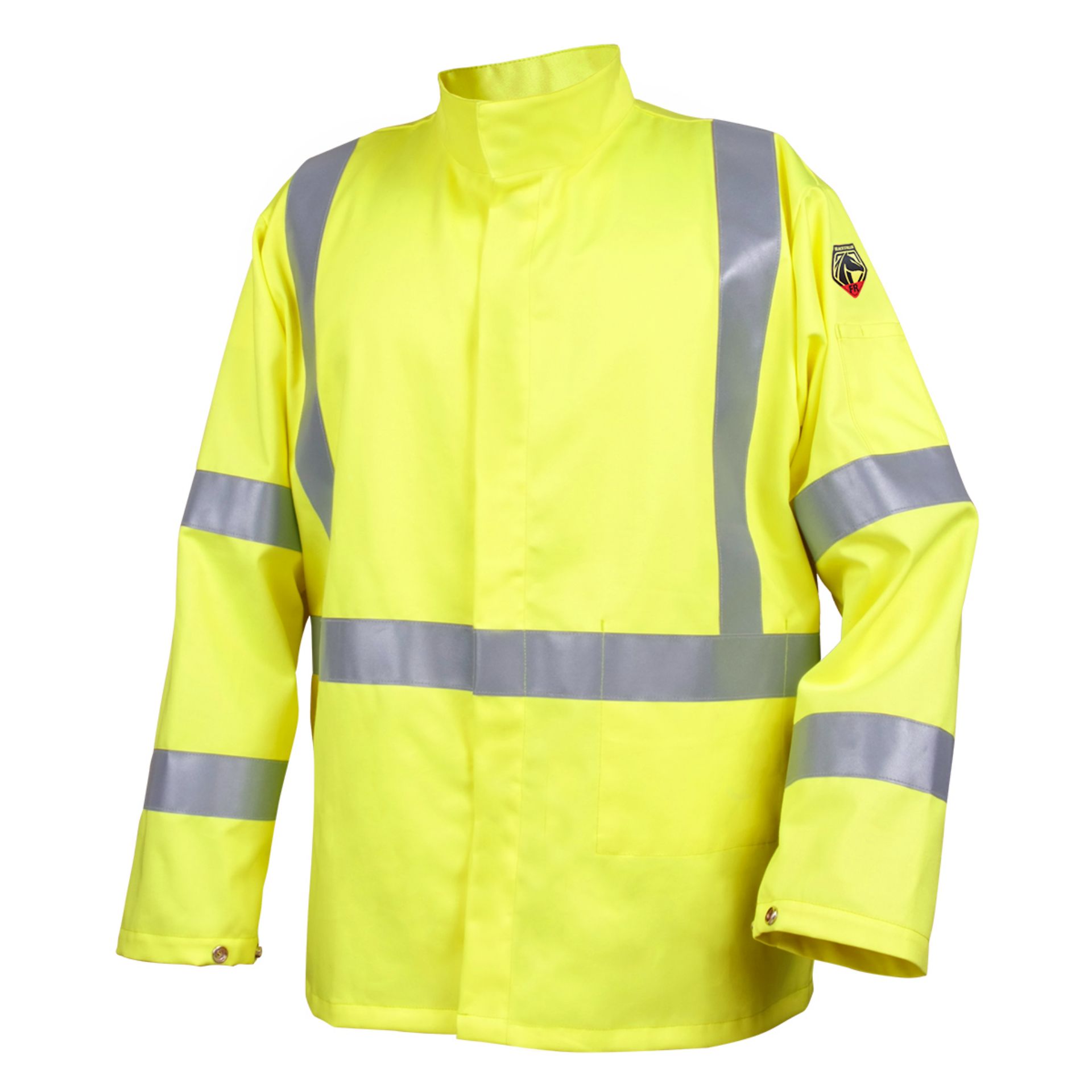 Picture of Black Stallion JF1117-HY 9 OZ FLAME RESISTANT ANSI HI-VIS COTTON JACKET WITH SILVER REFLECTIVE