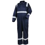 Picture of Black Stallion CF2216-NV 9 OZ FLAME-RESISTANT COTTON REFLECTIVE TAPE COVERALLS