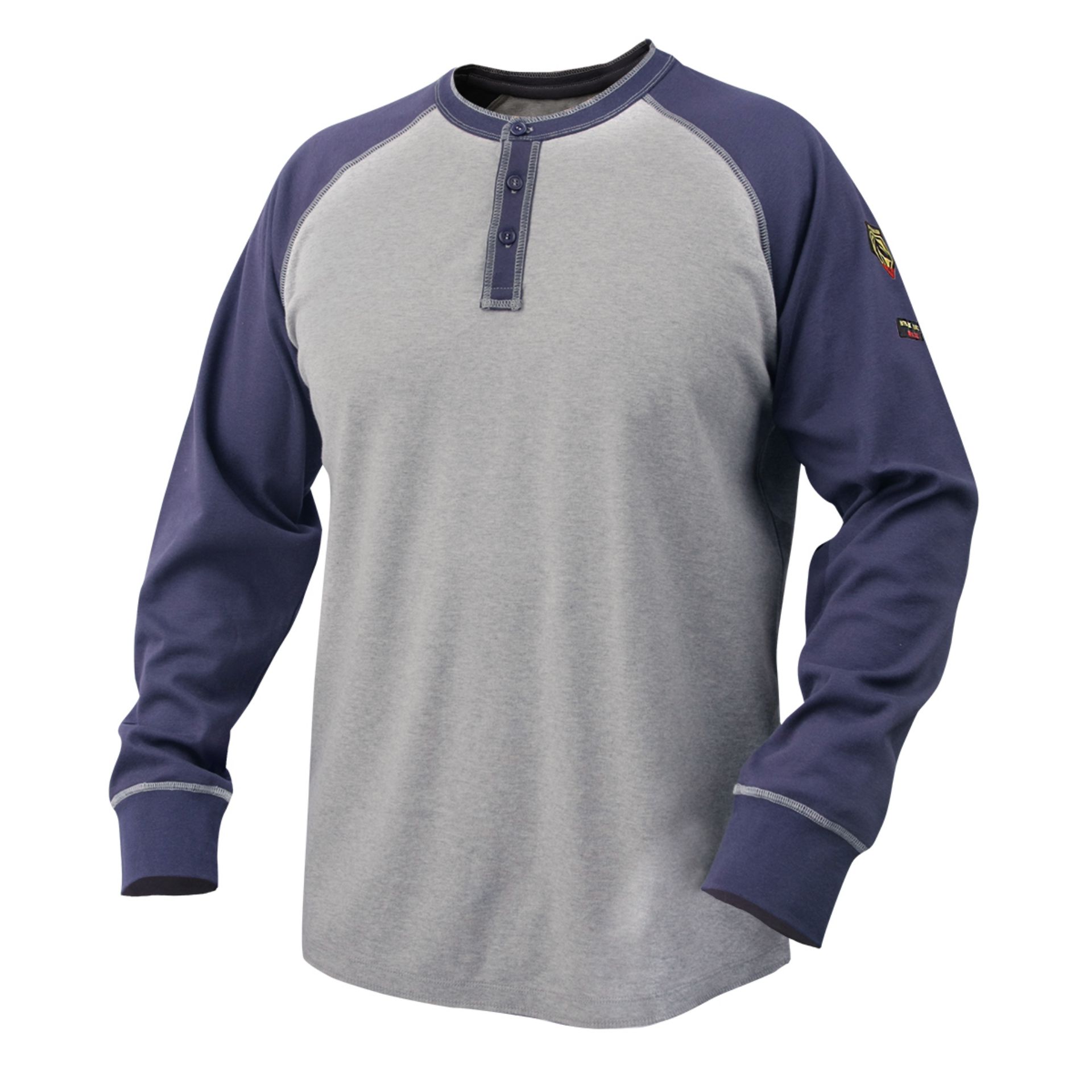 Picture of Black Stallion TF2520-NG 7 OZ FLAME-RESISTANT COTTON HENRY STYLE T-SHIRT - NFPA 2112, NFPA 70E