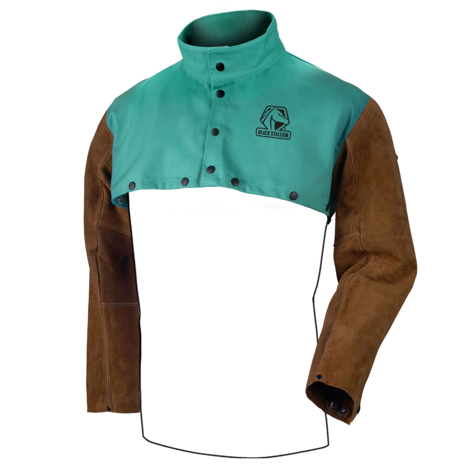 Picture of Black Stallion F9-21CS/BS 9 OZ FR AND SIDE SPLIT COWHIDE HYBRID CAPE SLEEVE