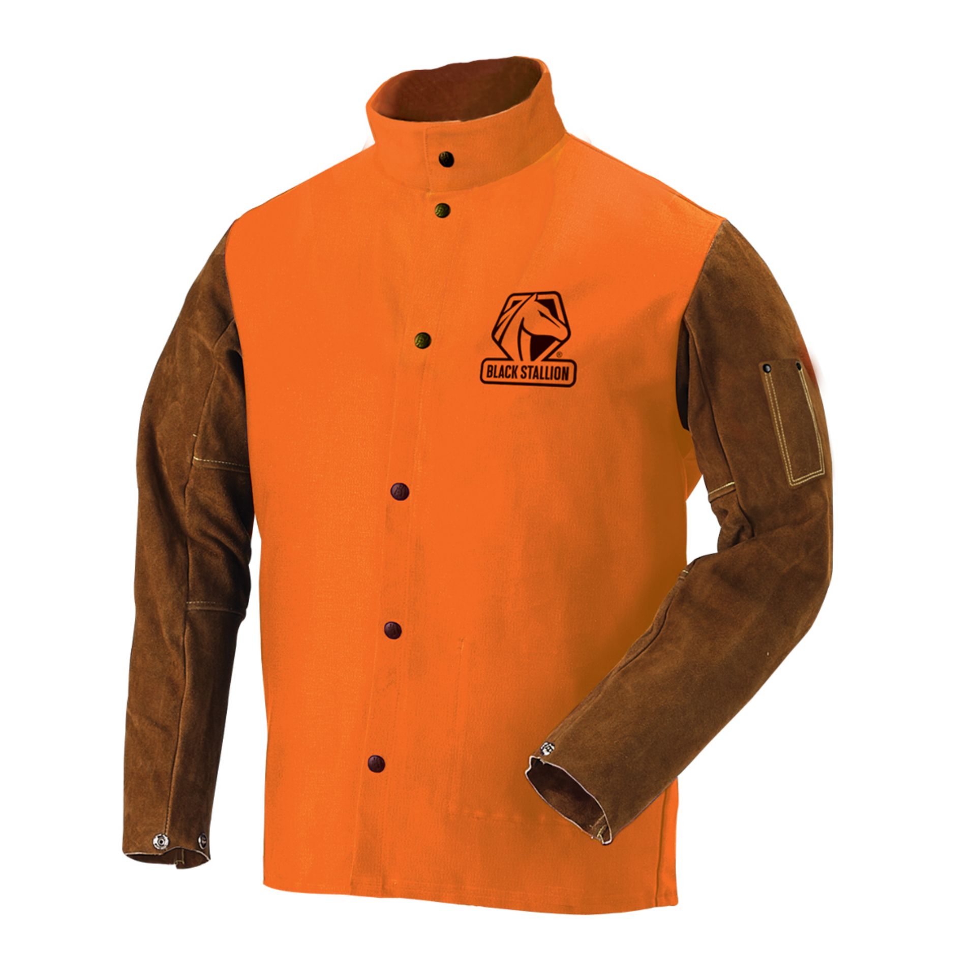 Picture of Black Stallion FO9-30C/BS 9 OZ FLAME RESISTANT COTTON JACKET WITH BROWN SIDE SPLIT SLEEVES