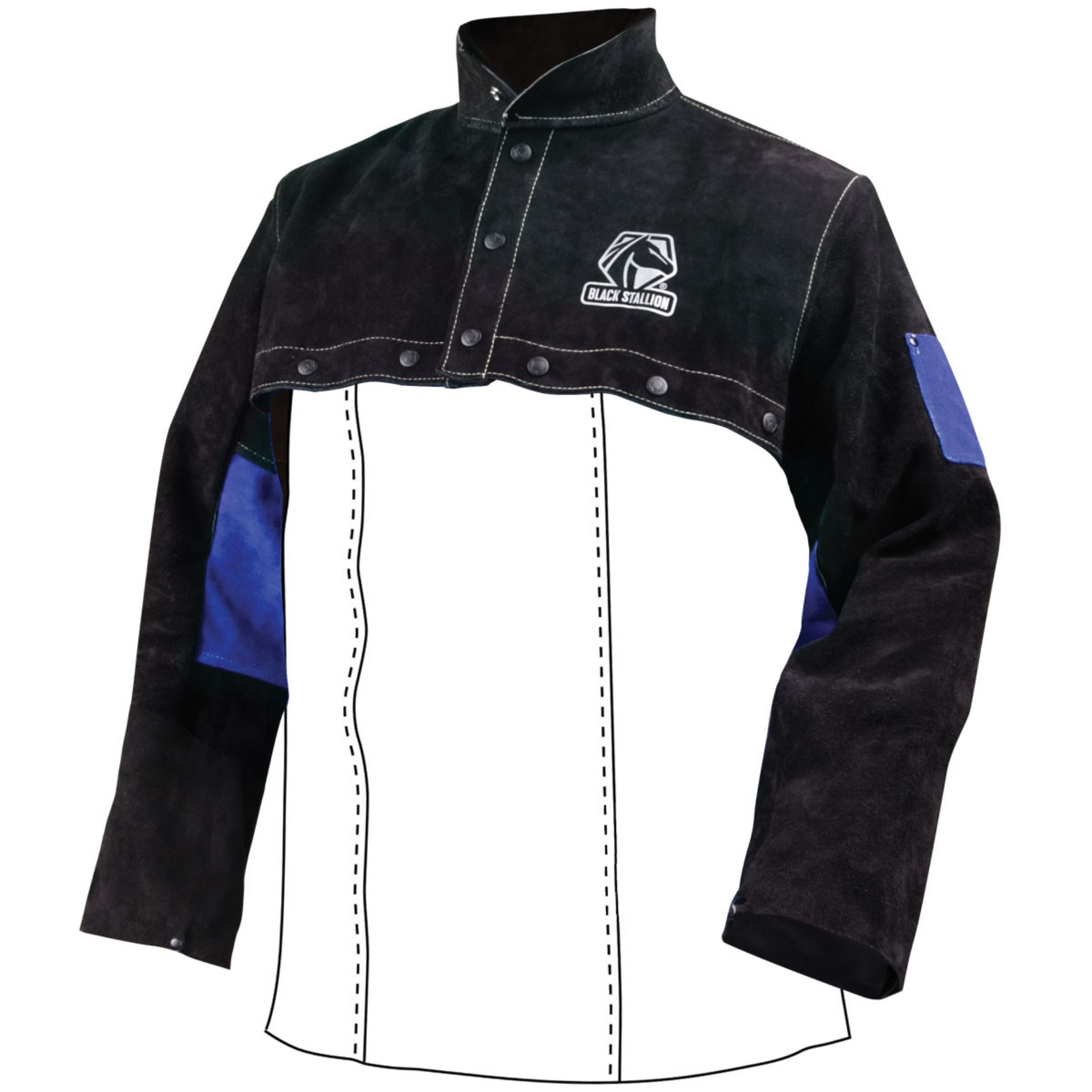 Picture of Black Stallion JL1021-BB SIDE SPLIT COWHIDE LEATHER WELDING CAPE SLEEVE