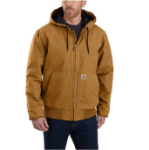 Picture of Carhartt 104050 Mens Loose Fit Washed Duck Insulated Active Jac