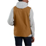 Picture of Carhartt 104277 Mens Loose Fit Washed Duck Sherpa-Lined Mock-Neck Vest