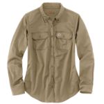 Picture of Carhartt 102459 Womens Flame Resistant Rugged Flex® Relaxed Fit Midweight Twill Long-Sleeve Shirt