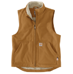 Picture of Carhartt 104981 Mens Flame Resistant Relaxed Fit Duck Sherpa-Lined Mock Neck Vest