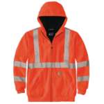 Picture of Carhartt 104988 Mens High-Visibility Rain Defender® Loose Fit Midweight Thermal-Lined Full-Zip Class 3 Sweatshirt