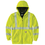 Picture of Carhartt 104988 Mens High-Visibility Rain Defender® Loose Fit Midweight Thermal-Lined Full-Zip Class 3 Sweatshirt