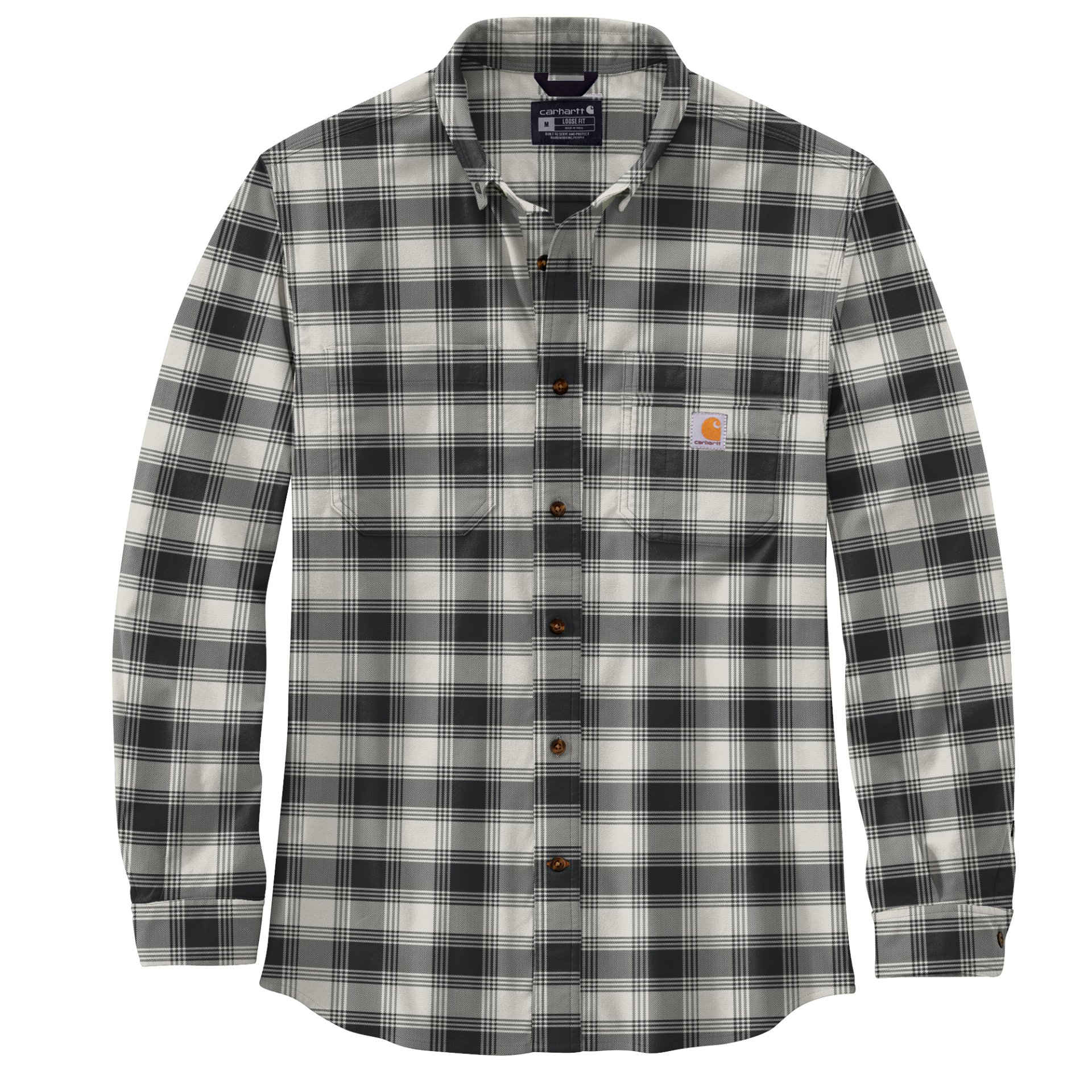 Picture of Carhartt 105945 Mens Rugged Flex® Relaxed Fit Midweight Flannel Long-Sleeve Plaid Shirt