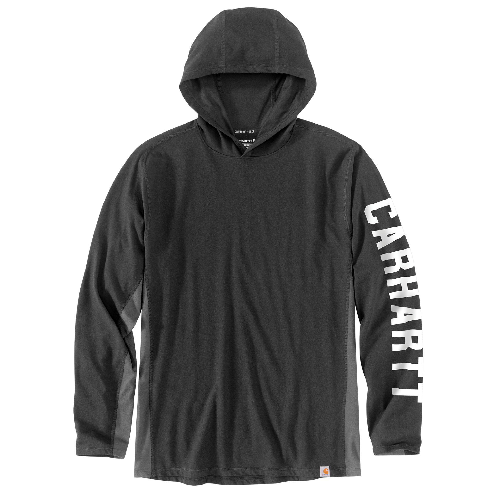 Picture of Carhartt 106654 Mens Force Relaxed Fit Midweight Long-Sleeve Logo Graphic Hooded T-Shirt
