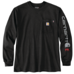 Picture of Carhartt 104130 Mens Flame Resistant Force Loose Fit Lightweight Long-Sleeve Logo Graphic T-Shirt