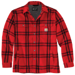 Picture of Carhartt 106354 Mens Relaxed Fit Flannel Sherpa-Lined Shirt Jac