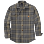 Picture of Carhartt 106356 Mens Loose Fit Heavyweight Flannel Long-Sleeve Plaid Shirt