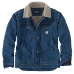 Picture of Carhartt 106323 Mens Relaxed Fit Denim Sherpa-Lined Jacket