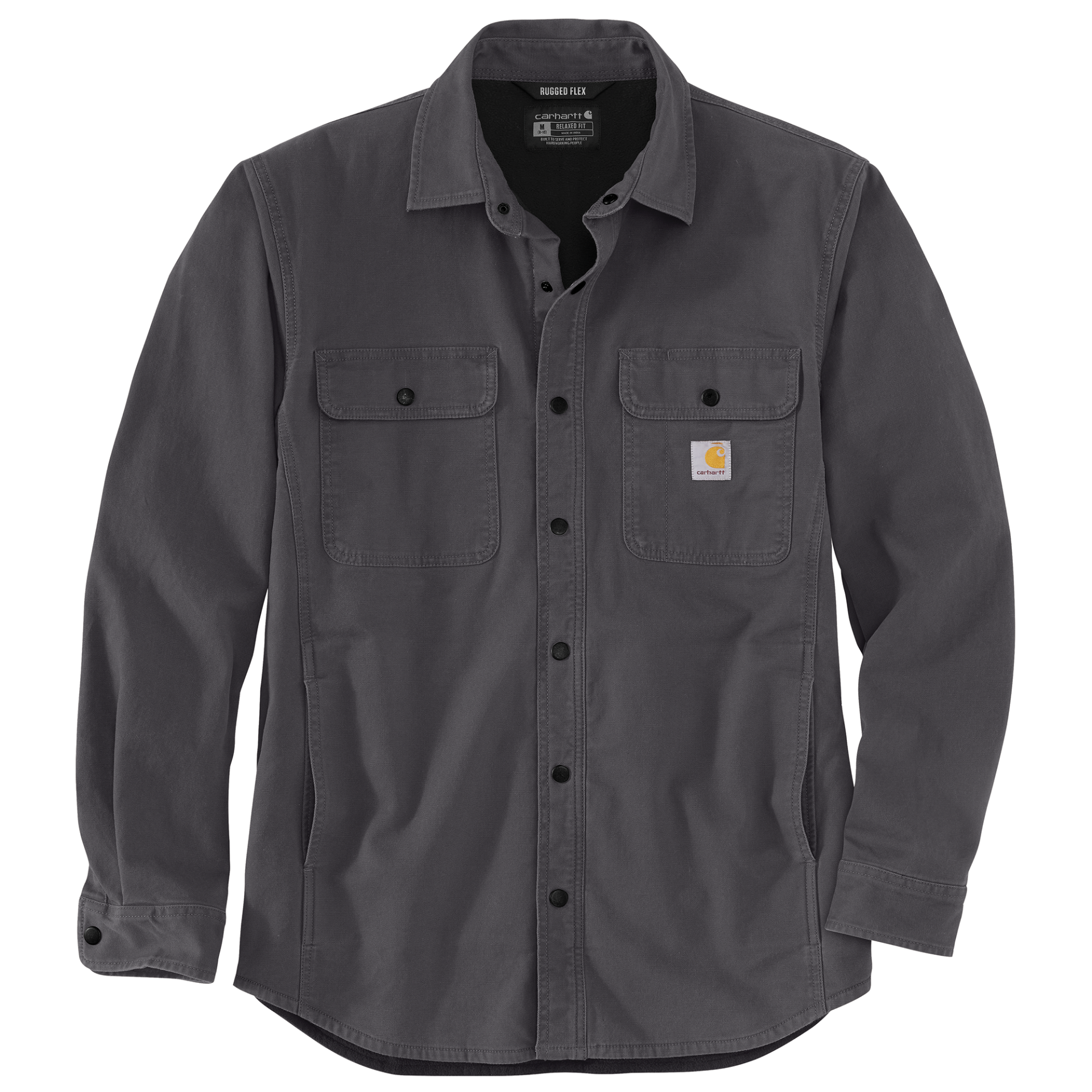 Picture of Carhartt 105419 Mens Rugged Flex™  Relaxed Fit Canvas Fleece-Lined Shirt Jac