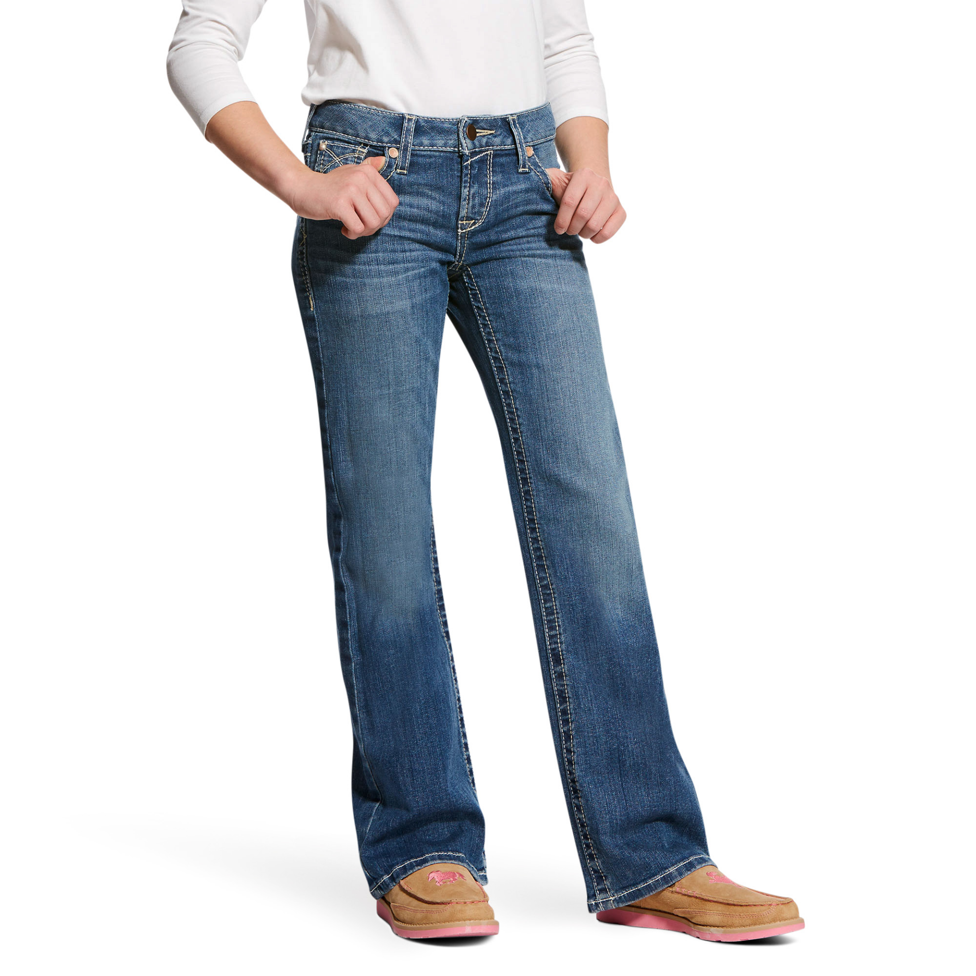 Picture of Ariat 10025985 R.E.A.L STR WHIPSTITCH BOOT JEAN ELEANOR