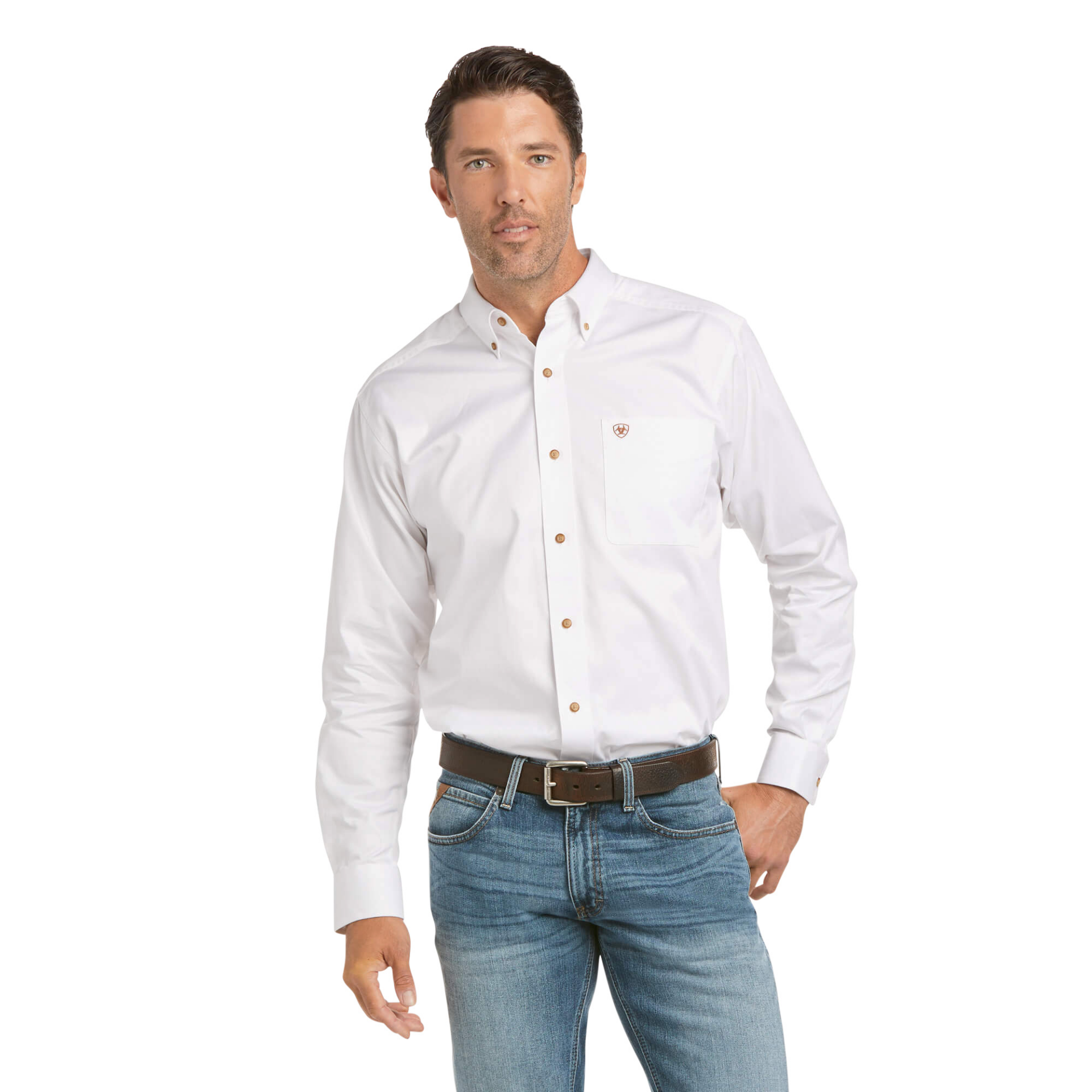 Picture of Ariat 10034230 SOLID TWILL  FTD LS SHRT