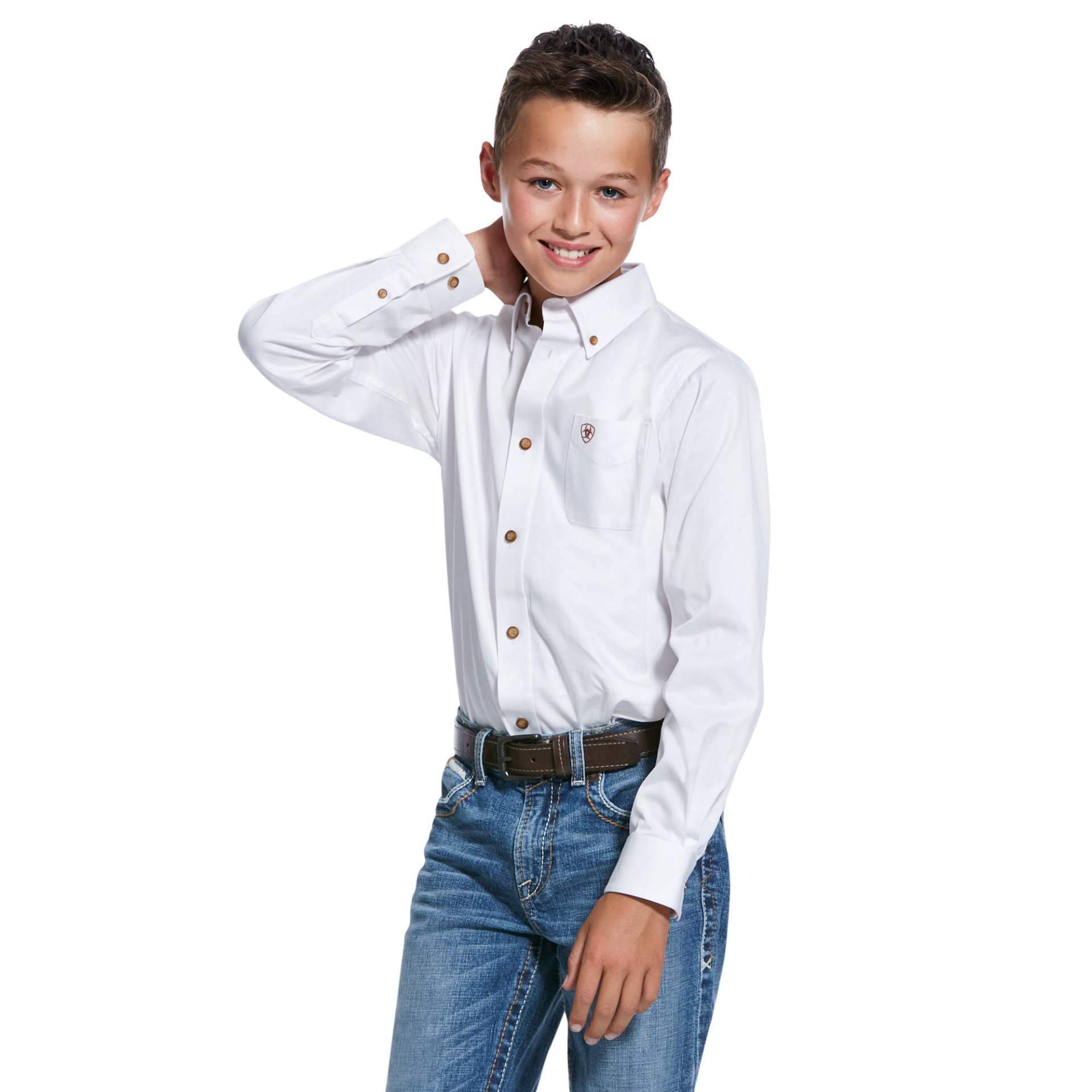 Picture of Ariat 10030162 SOLID TWILL  CLSSC LS SHRT