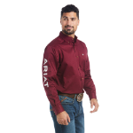 Picture of Ariat 10027995 TEAM LOGO TWILL  CLSSC LS SHRT
